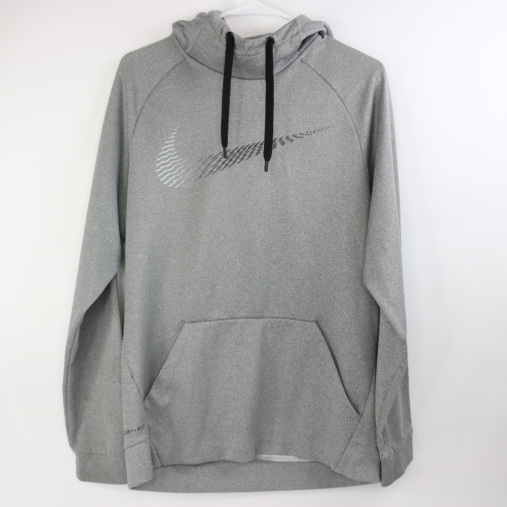 NIKE Mens Dri-Fit Gray Pullover Hoodie Size S